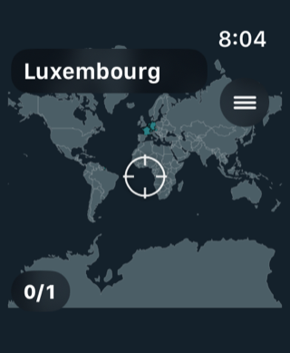 GeoTrainer on Apple Watch with crosshair