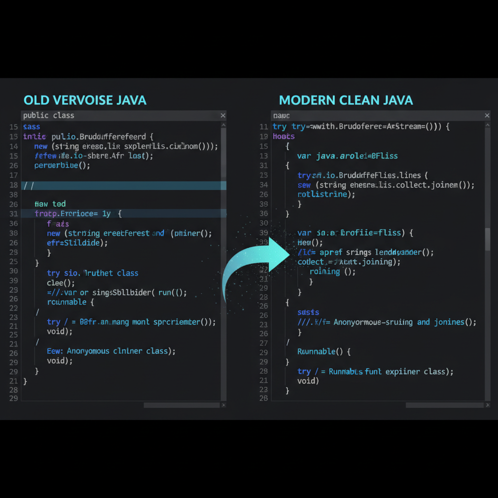 Modern Java code compared to legacy approaches
